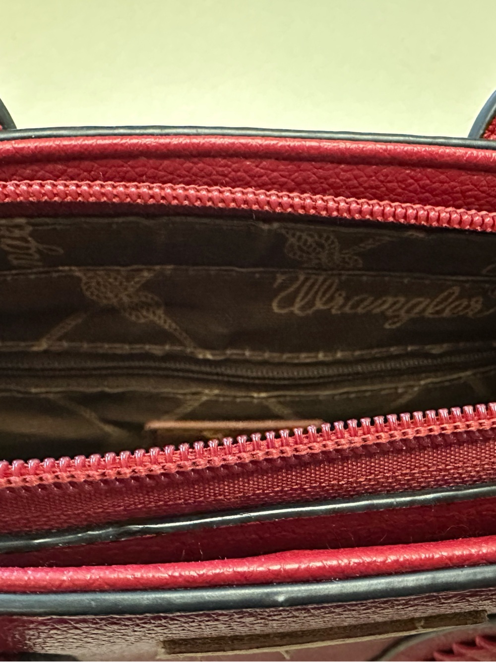 Wrangler Whipstitch Mini Tote/Crossbody - Red - Picture 7 of 8